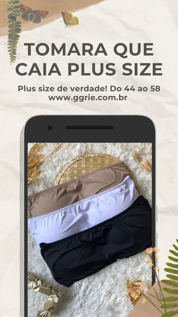 Criativo: tomara que caia plus size dentro de um celular