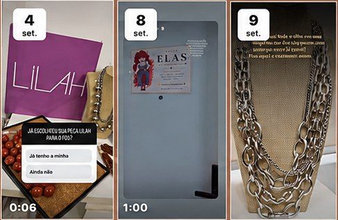 Reels e Stories da Lilah publicados em setembro