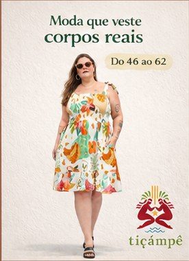 Criativo: modelo plus size com vestido curto floral